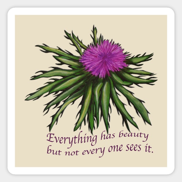 Thistle flower Magnet by PaintingsbyArlette